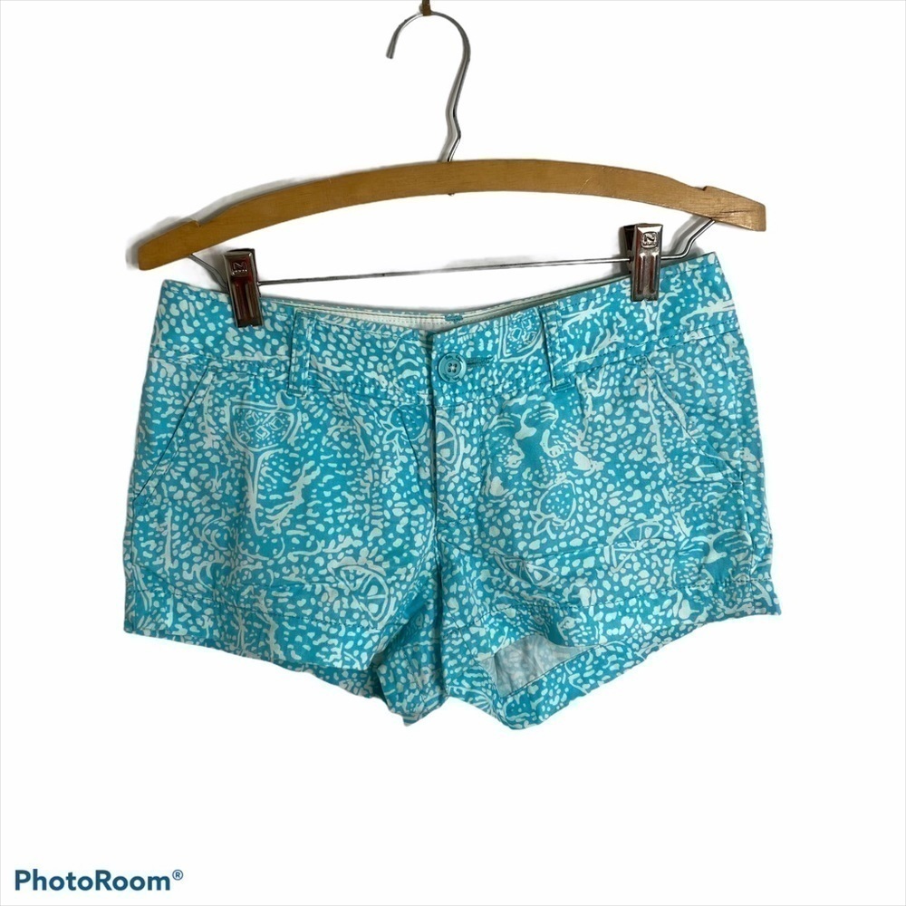 Lilly Pulitzer Walsh Shorts Blue Speckled 00 Women